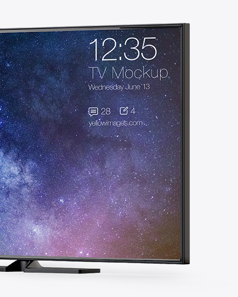 TV Mockup - Half Side View