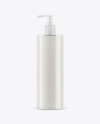 White Soap Bottle with Pump Mockup