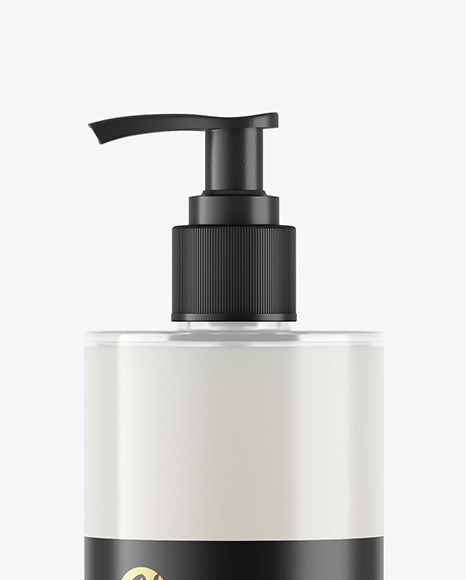 White Soap Bottle with Pump Mockup