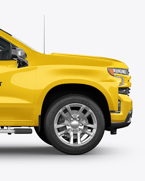 Full-Size Pickup Truck Mockup - Side View