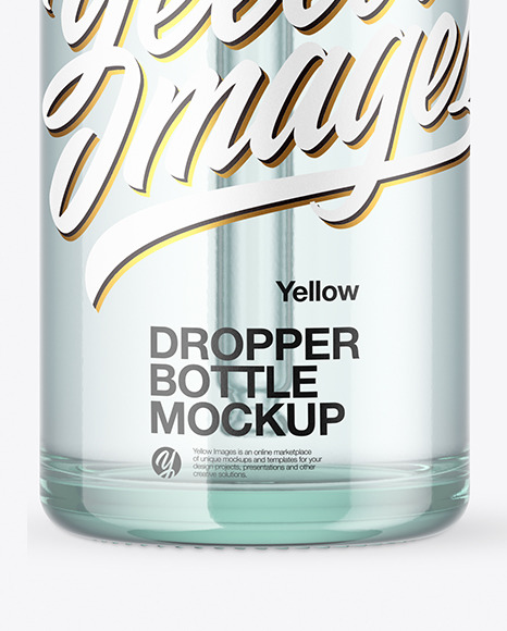 Blue Glass Dropper Bottle Mockup