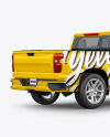 Full-Size Pickup Truck Mockup - Back Half Side View