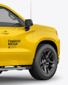 Full-Size Pickup Truck Mockup - Back Half Side View