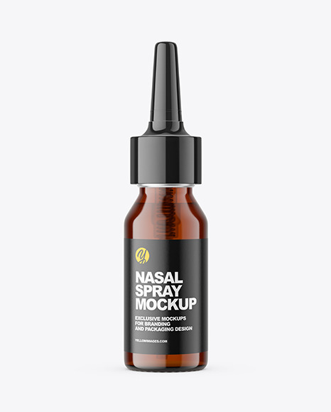 Amber Nasal Spray Bottle Mockup