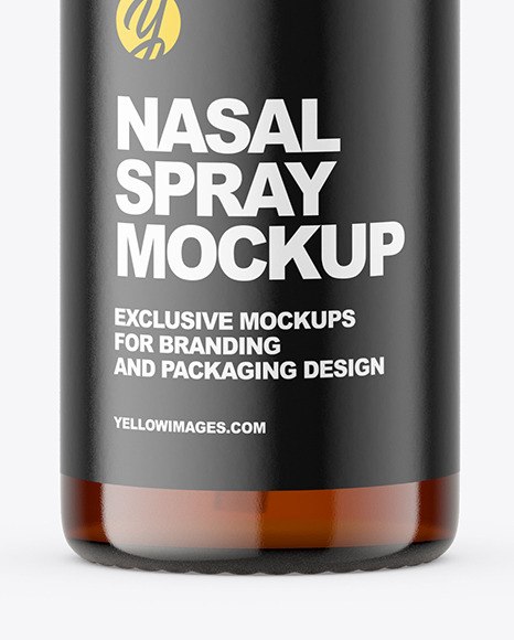 Amber Nasal Spray Bottle Mockup Amber Nasal Spray Bottle Mockup