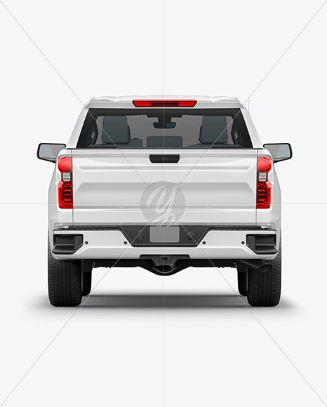 Full-Size Pickup Truck Mockup - Back View