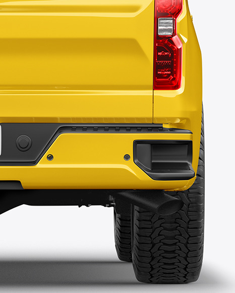 Full-Size Pickup Truck Mockup - Back View