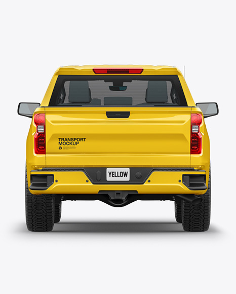 Full-Size Pickup Truck Mockup - Back View