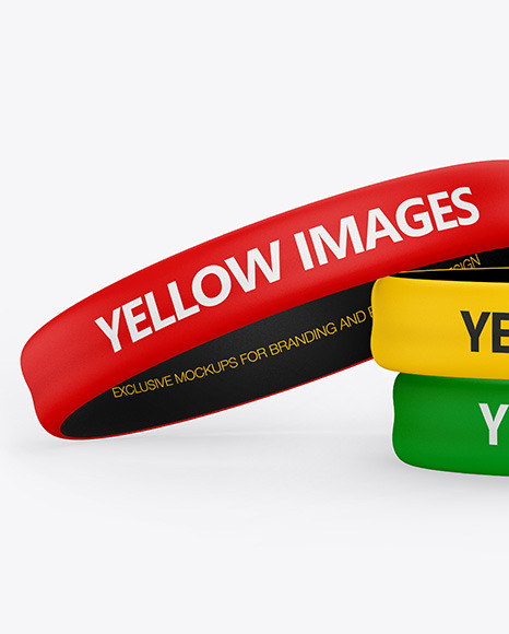 Matte Silicone Wristbands Mockup