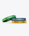 Glossy Silicone Wristbands Mockup