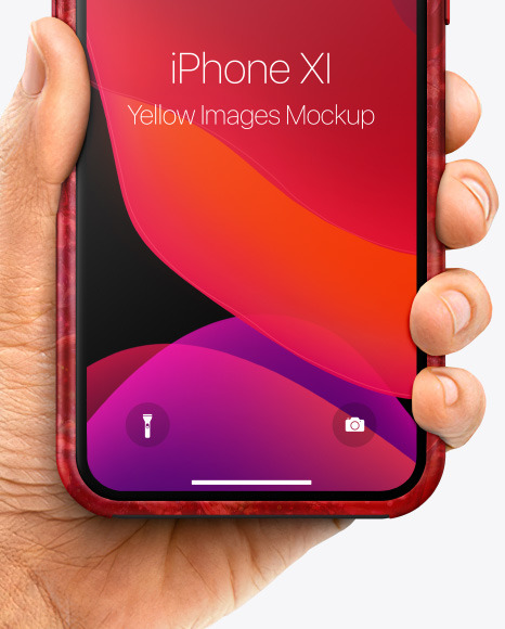 Apple iPhone 11 Pro w/ Case in Hand Mockup