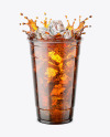 Plastic Cup With Cola Splash - High-Angle Shot