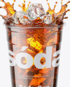 Plastic Cup With Cola Splash - High-Angle Shot