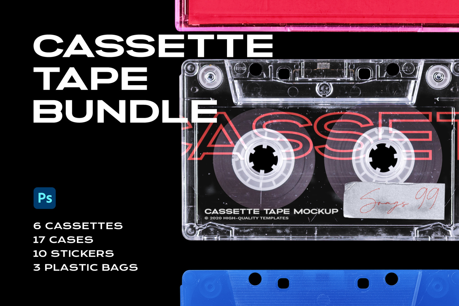 Cassette Tape Mockup Bundle Plastic Cassette Tape Mockup Bundle Plastic