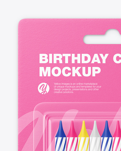 Blister Pack with 10 Candles Mockup