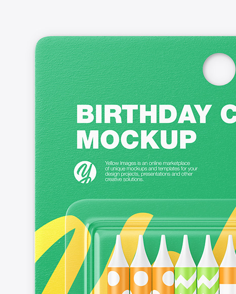 Blister Pack with 10 Candles Mockup