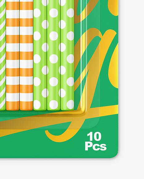 Blister Pack with 10 Candles Mockup