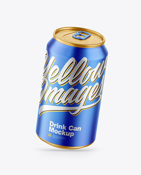 Matte Metallic Drink Can Mockup