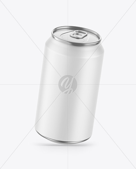 Metallic Drink Can w/ Matte Finish Mockup