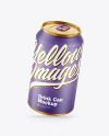 Metallic Drink Can w/ Matte Finish Mockup