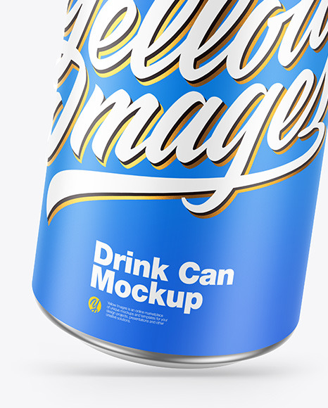 Metallic Drink Can w/ Matte Finish Mockup