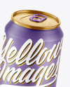 Metallic Drink Can w/ Matte Finish Mockup