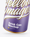 Metallic Drink Can w/ Matte Finish Mockup