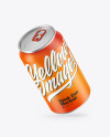 Metallic Drink Can w/ Matte Finish Mockup