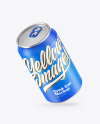 Metallic Drink Can w/ Matte Finish Mockup