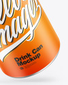 Metallic Drink Can w/ Matte Finish Mockup