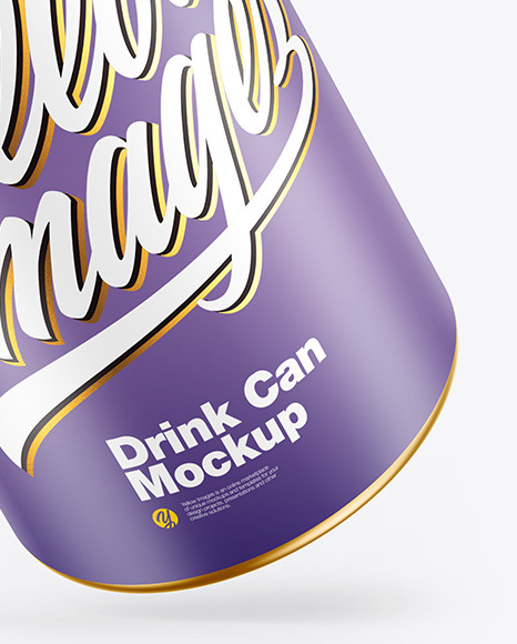 Metallic Drink Can w/ Matte Finish Mockup