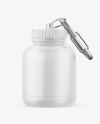 Glossy Protein Jar with Carabiner Mockup