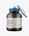 Glossy Protein Jar with Carabiner Mockup