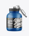 Glossy Protein Jar with Carabiner Mockup