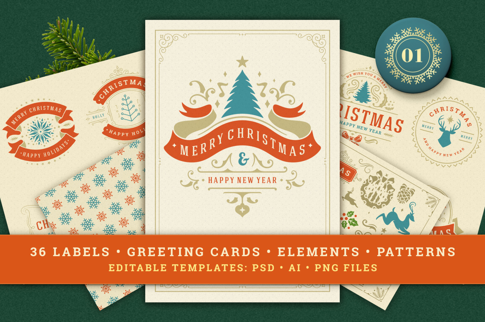 Christmas Retro Design Bundle Christmas Retro Design Bundle