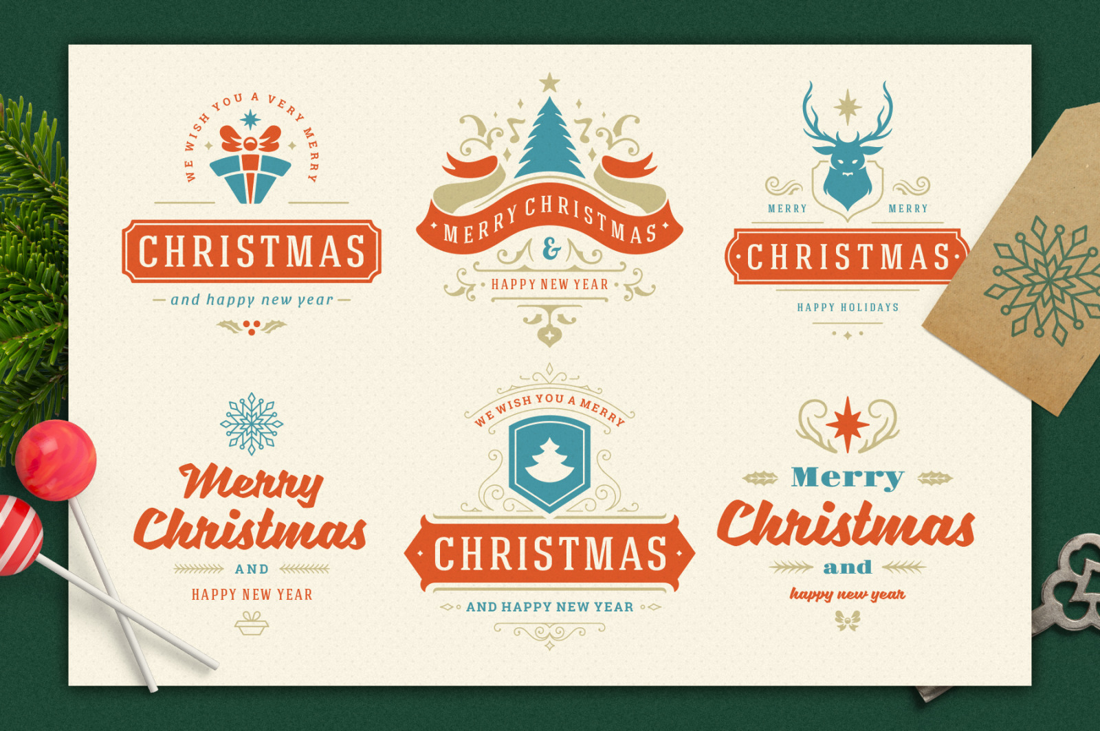 Christmas Retro Design Bundle Christmas Retro Design Bundle
