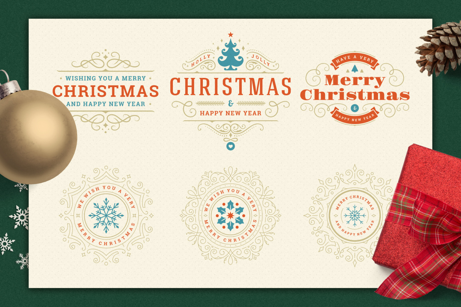 Christmas Retro Design Bundle Christmas Retro Design Bundle