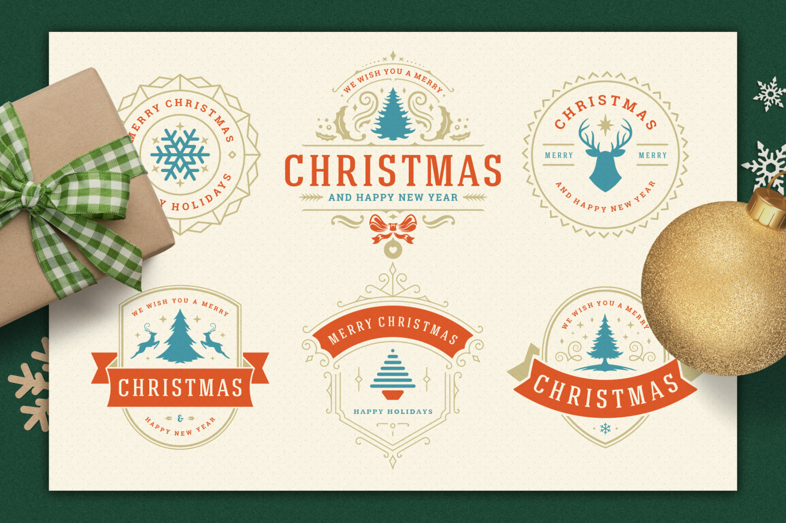 Christmas Retro Design Bundle Christmas Retro Design Bundle