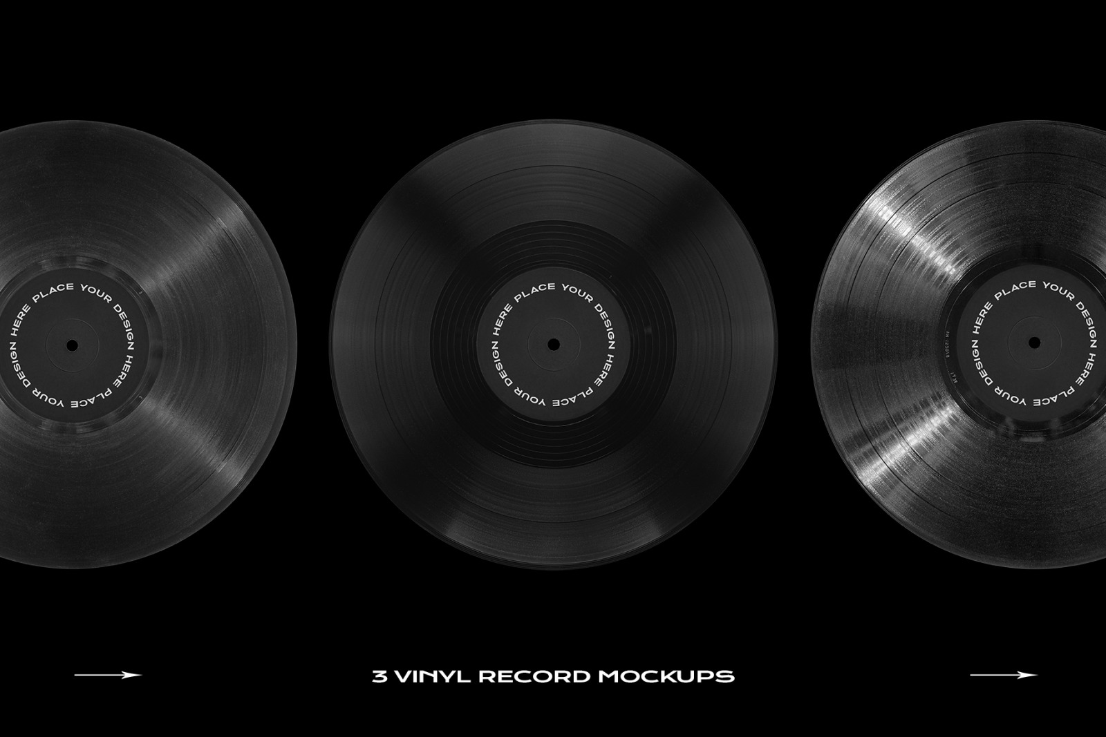 Vinyl Record Mockup Bundle On Yellow Images Creative Store