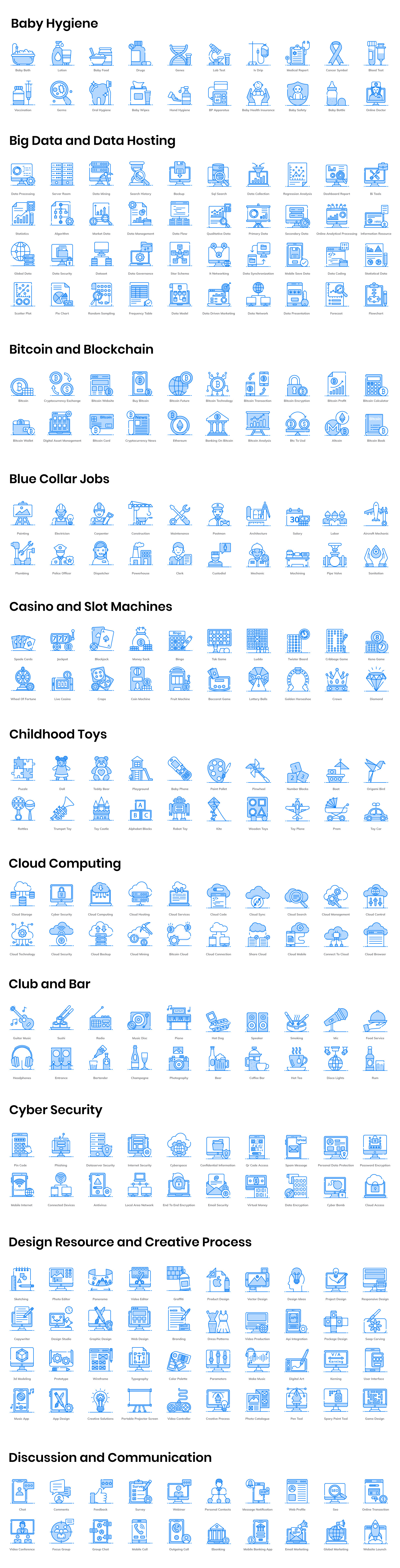 1200+ Flat Outline Icons 1200+ Flat Outline Icons