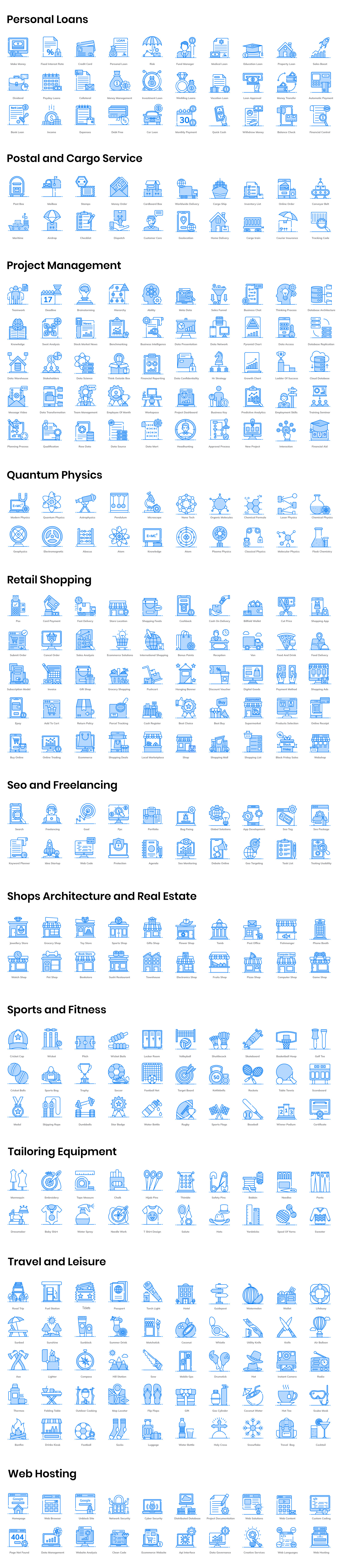 1200+ Flat Outline Icons 1200+ Flat Outline Icons