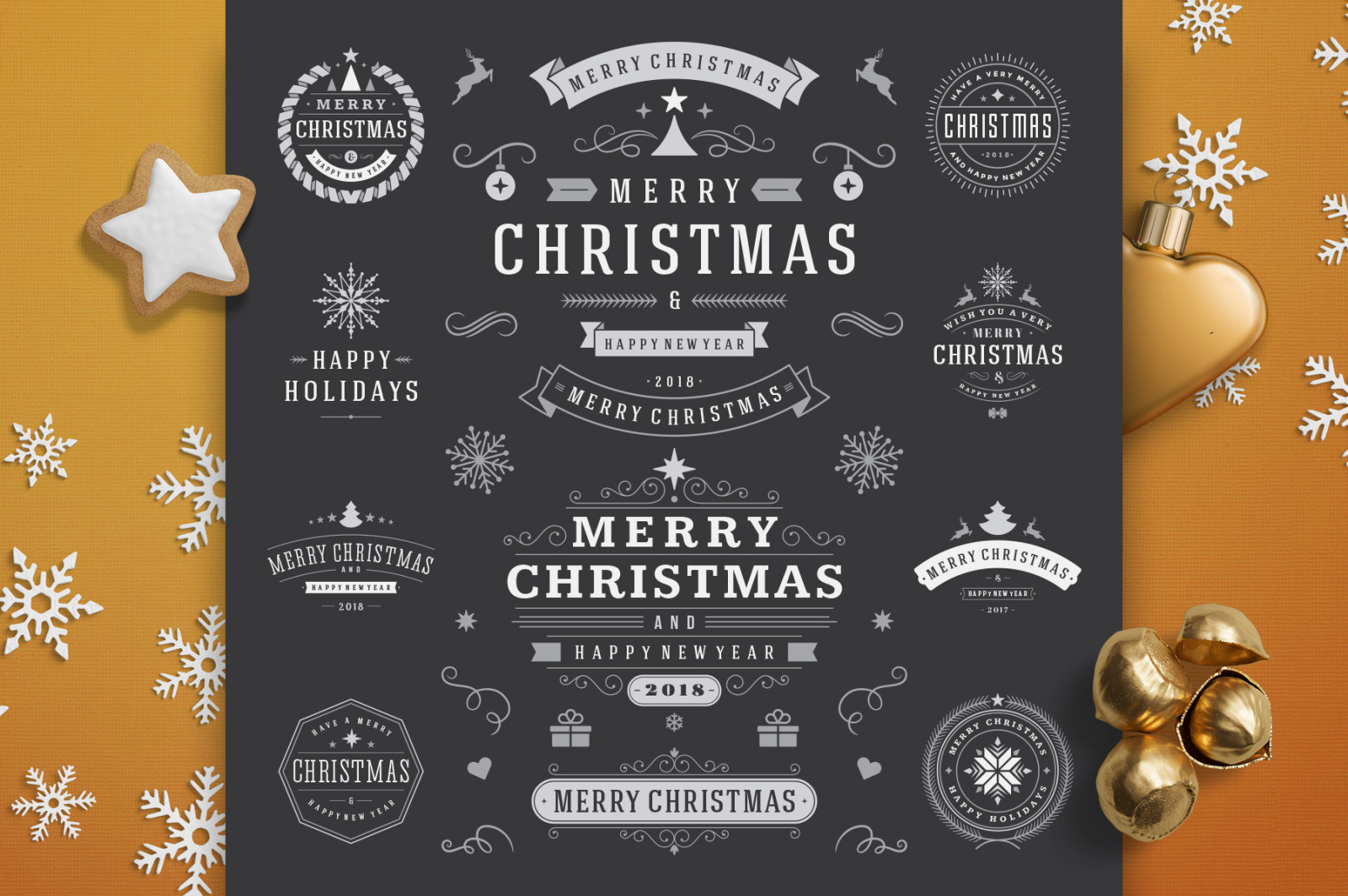 Christmas 30 labels and badges