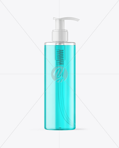 Clear Cosmetic Bottle with Pump Mockup