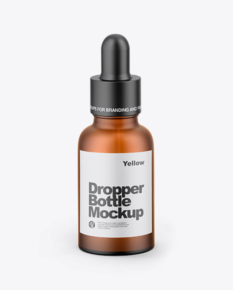 Paper Box W/ Amber Dropper Bottle Mockup