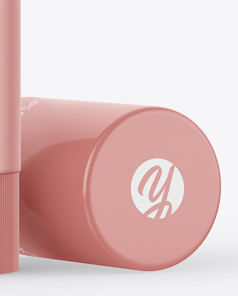 Glossy Lip Balm Tube Mockup