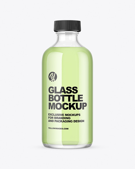 Clear Glass Bottle Mockup - Drug