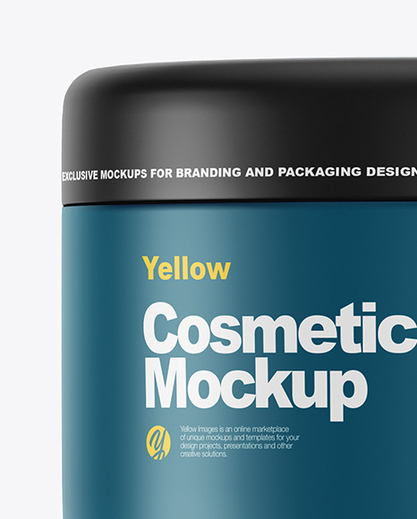 Closed Matte Plastic Cosmetic Jar Mockup