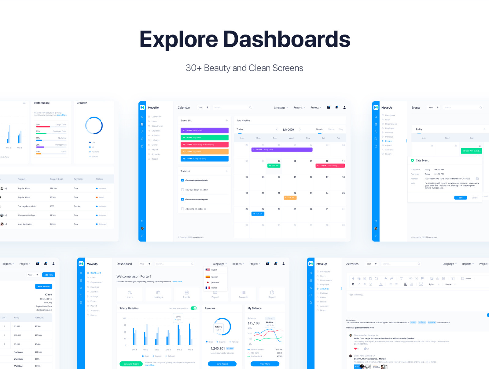 MoveUp - HR Management Admin Template