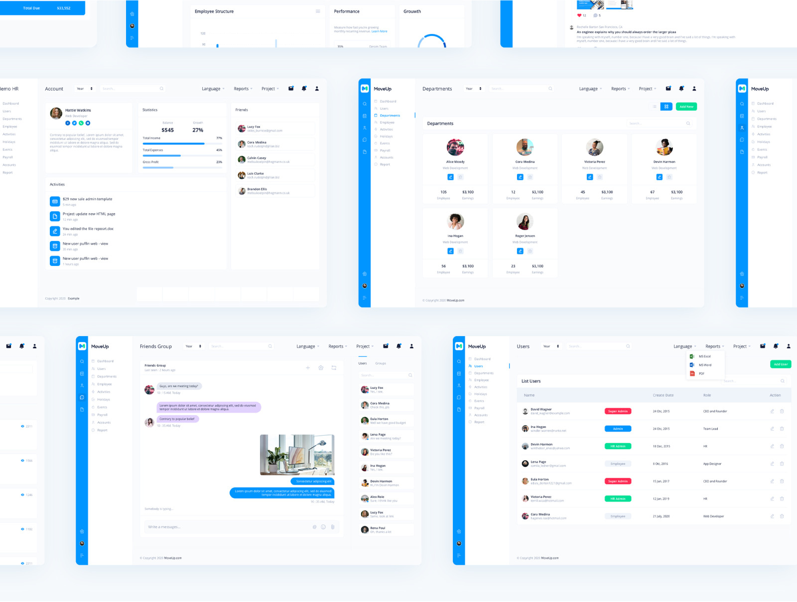 MoveUp - HR Management Admin Template