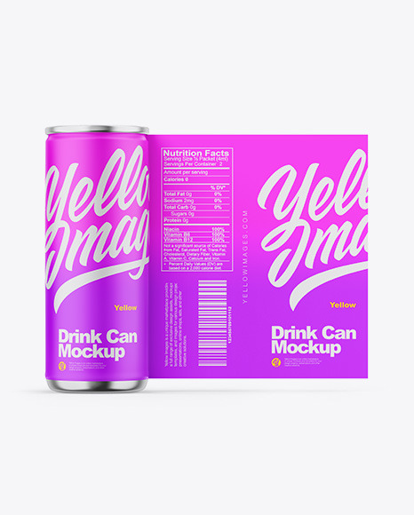 Glossy Metallic Can W Matte Finish Mockup - Metallic+Can+W+Glossy+Finish+Mockup+In+Can+Mockups+On+Yellow